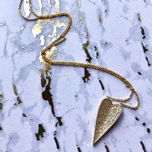 Cat Bird - Delicate Fine Pave Heart Necklace
